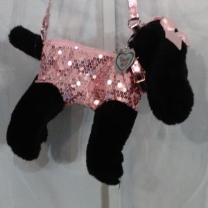 Little Girls Black/Pink & Bows Poodie & Co Handbag